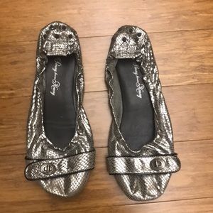 Silver Flats with Buckle Detail